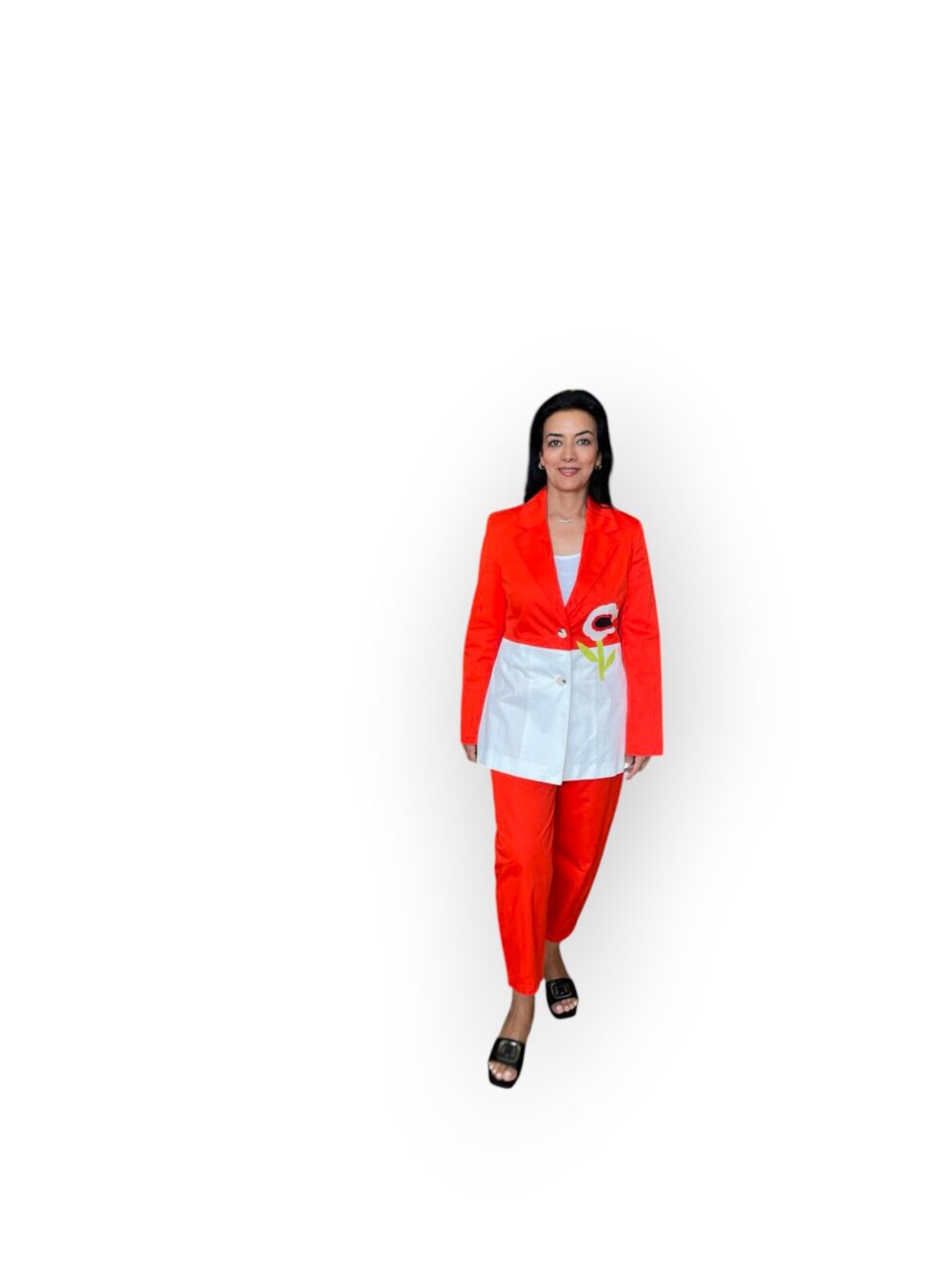 Color-Block Blazer Suit