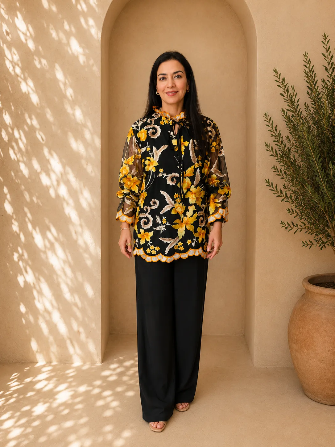Embroidered Floral Blouse