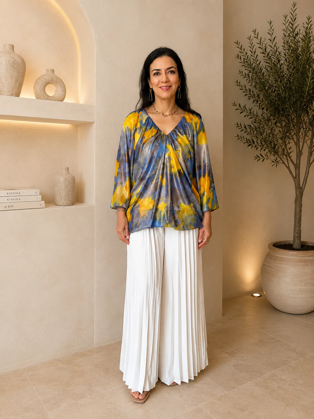 Watercolor Chiffon Blouse