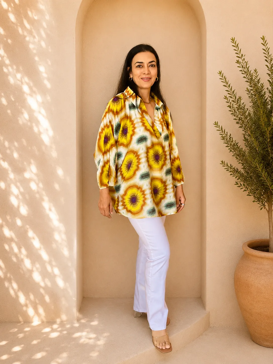Yellow Print Blouse