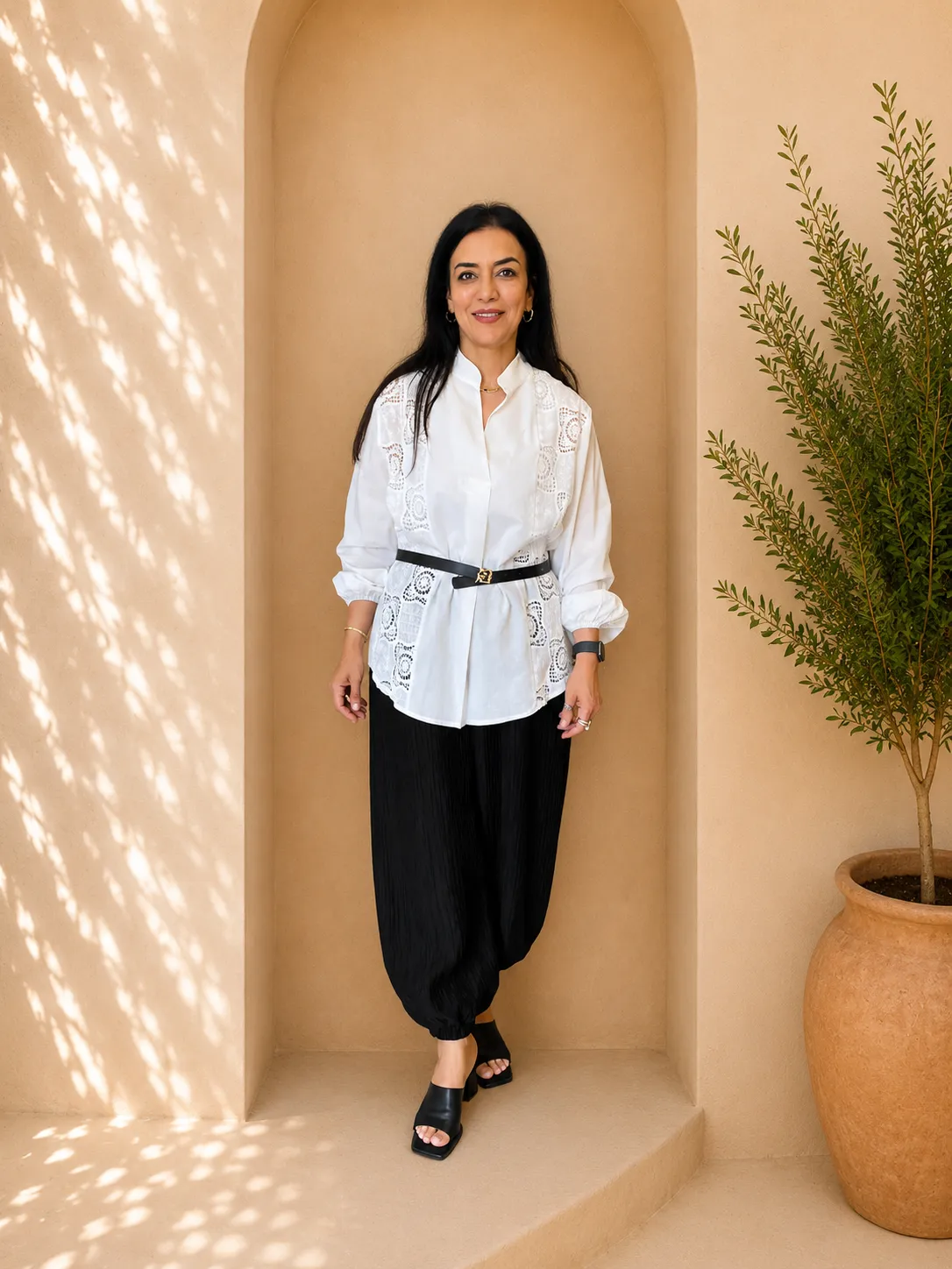 White Crochet Lace Blouse