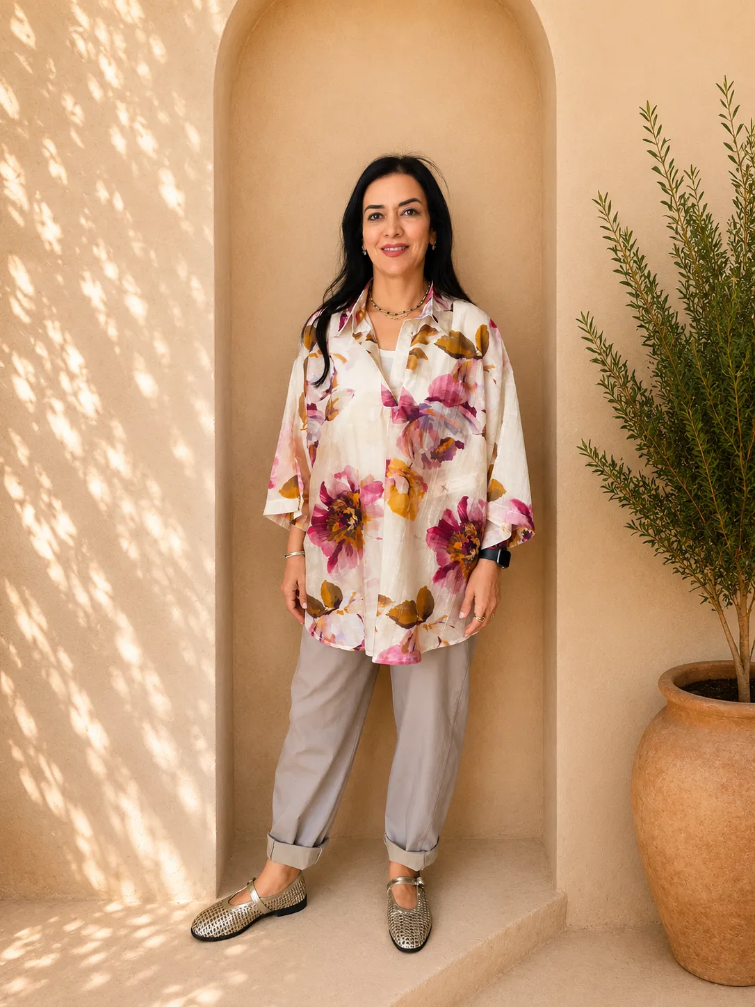 Pink Floral Blouse